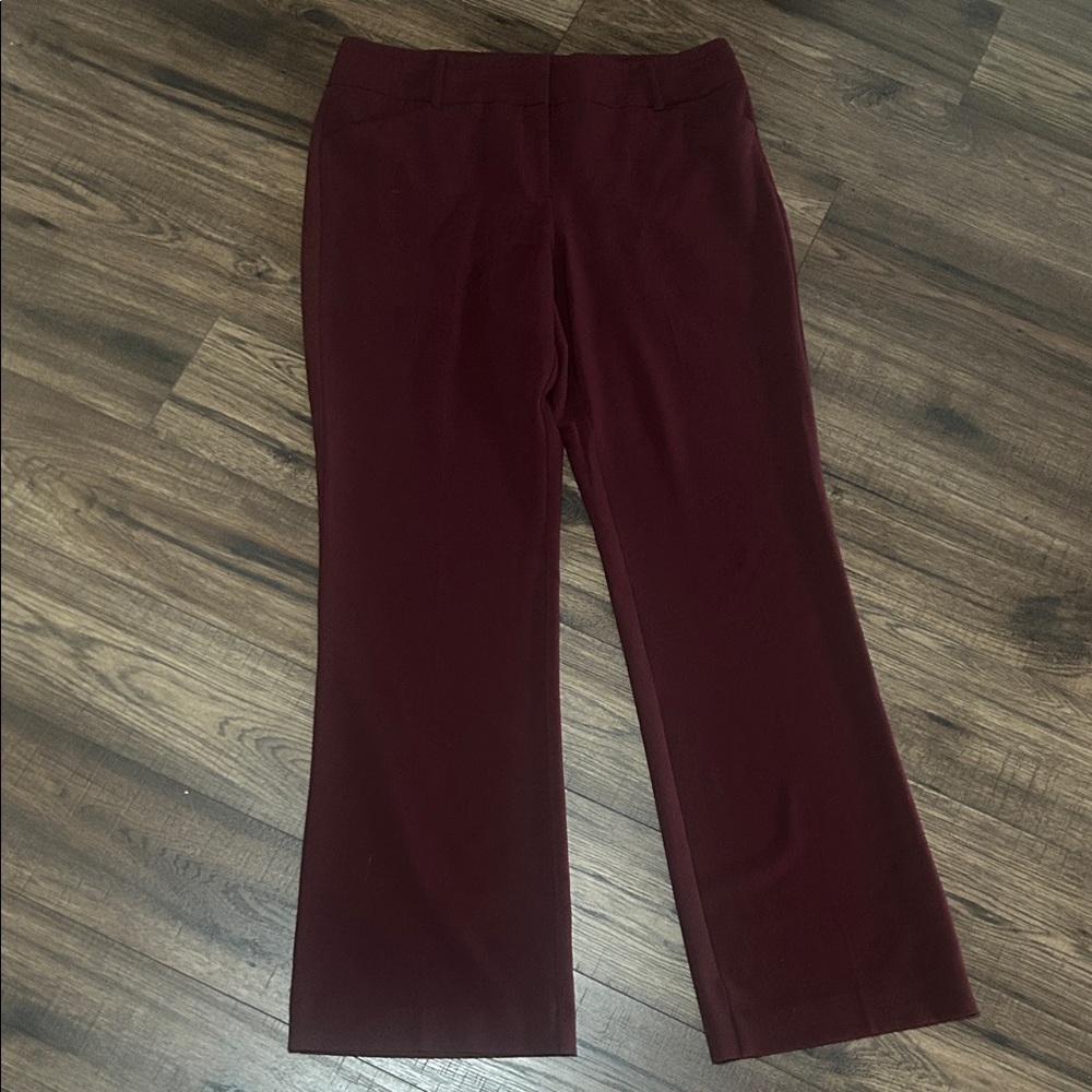 NY&Co 7th Avenue Dress Pants Women’s 14 Tall Burgundy- 36 in inseam - Picture 2 of 5